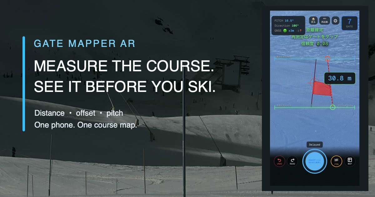 Gate Mapper AR measuring an alpine ski gate